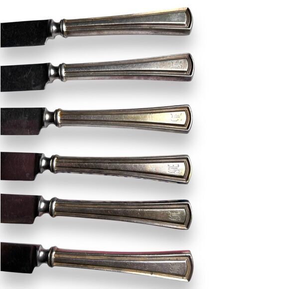Alvin Silmet Vintage Set Of 6 Silver Plated Kitchen Dinner Butter Knives - 9” - Picture 6 of 7